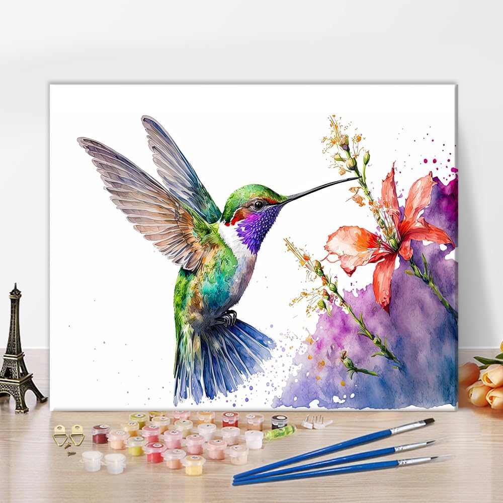 TUMOVO Flowers Paint by Numbers, Abstraction Oil Painting for Adults Kids Paint by Number, Plants Paint by Numbers with Brushes and Pigment for Home Wall Decor, 16x20 Inch, Frameless - Grand Goldman