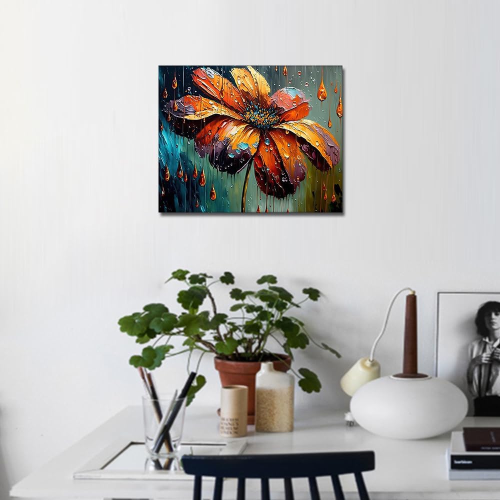 TUMOVO Flowers Paint by Numbers, Abstraction Oil Painting for Adults Kids Paint by Number, Plants Paint by Numbers with Brushes and Pigment for Home Wall Decor, 16x20 Inch, Frameless - Grand Goldman