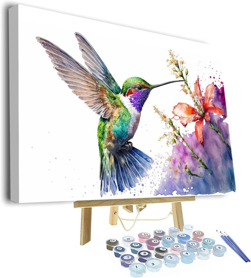 TUMOVO Flowers Paint by Numbers, Abstraction Oil Painting for Adults Kids Paint by Number, Plants Paint by Numbers with Brushes and Pigment for Home Wall Decor, 16x20 Inch, Frameless - Grand Goldman