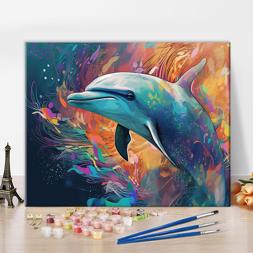 TUMOVO Flowers Paint by Numbers, Abstraction Oil Painting for Adults Kids Paint by Number, Plants Paint by Numbers with Brushes and Pigment for Home Wall Decor, 16x20 Inch, Frameless - Grand Goldman