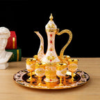 TURKISH Tea Time 7Pcs European alloy wine set, Russian soju cup, retro palace wine set, wine pot, wine cup, three piece set - Grand Goldman