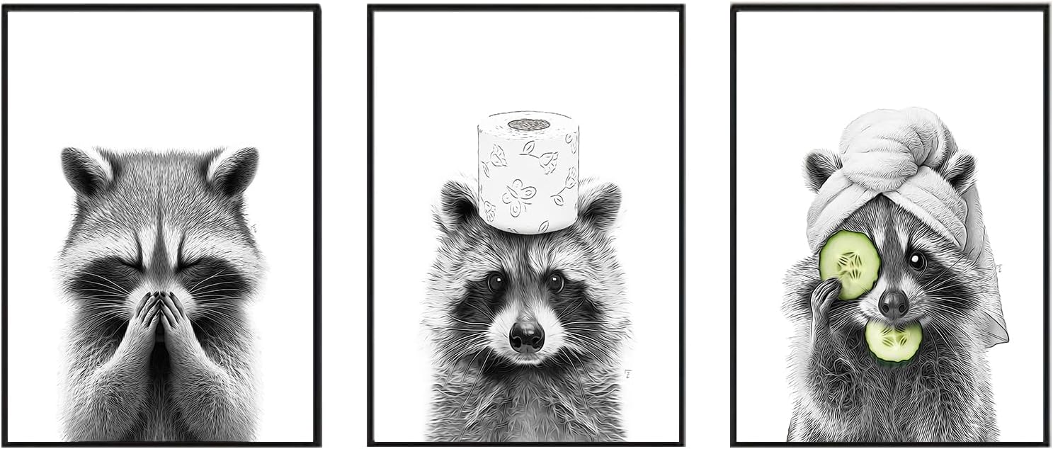 TWNSLLA Highland Cow Funny Bathroom Decor Wall Art,Bathroom Highland Cow Art Prints,Rustic Farmhouse Bathroom Wall Decor,Funny Bathroom Signs Animal Canvas Wall Art,UNFRAMED,8x10inchx4pcs - Grand Goldman