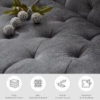 TYBOATLE Accent Chairs Set of 2, Mid Century Modern Upholstered Tufted Living Room Chair for Bedroom, Armchair Single Sofa，Reading Lounging Side Lounge Office Chair (Dark Grey, Set of 2) - Grand Goldman