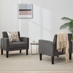 TYBOATLE Accent Chairs Set of 2, Mid Century Modern Upholstered Tufted Living Room Chair for Bedroom, Armchair Single Sofa，Reading Lounging Side Lounge Office Chair (Dark Grey, Set of 2) - Grand Goldman