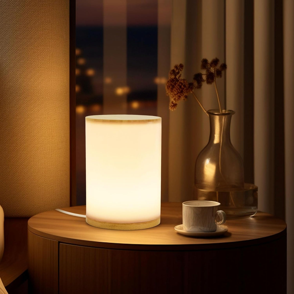 Table Lamp for Bedroom - Small Beside Lamps for Night Stands Home Office - Minimalist Design Warm Light Mini Boho Lamp - Fits in Kids,Living,Nursey Room,College Dorm - Awesome Gift Choice - Grand Goldman