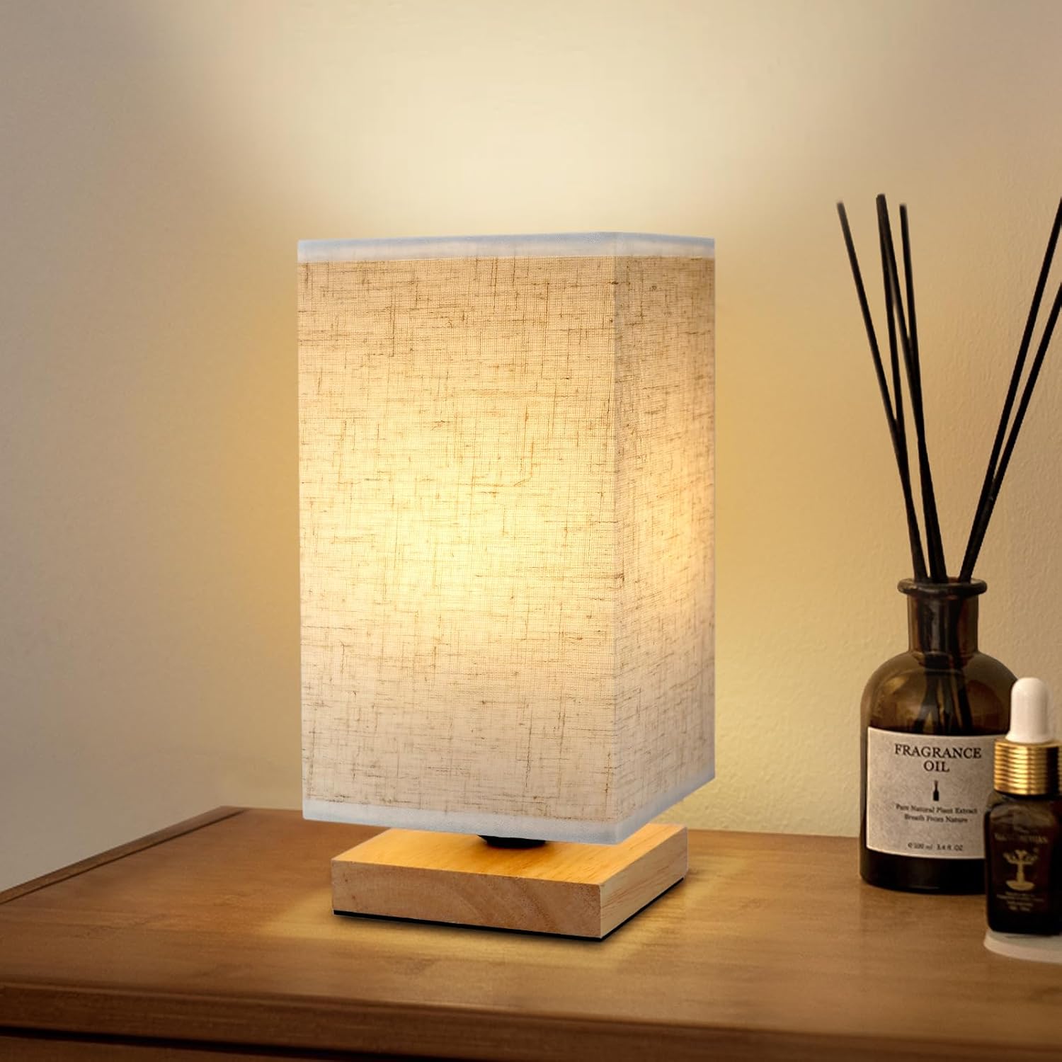 Table Lamp for Bedroom - Small Beside Lamps for Night Stands Home Office - Minimalist Design Warm Light Mini Boho Lamp - Fits in Kids,Living,Nursey Room,College Dorm - Awesome Gift Choice - Grand Goldman