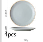 Tableware Morandi Dishes Set Ceramic Style Plate - Grand Goldman
