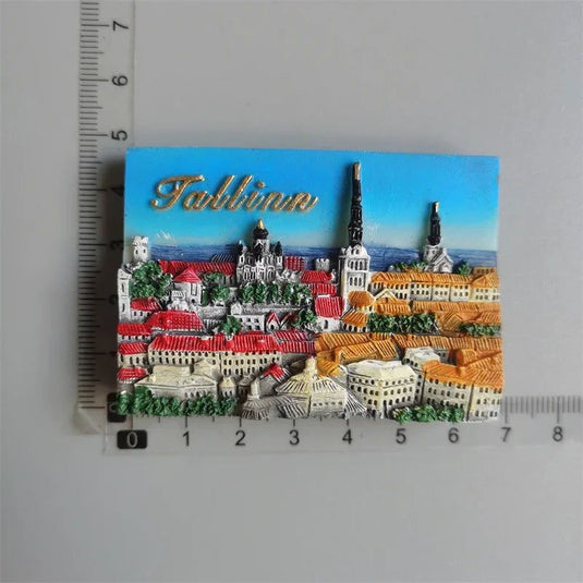 Tallinn Estonia fridge magnets tourist souvenir 3D Resin Crafts Magnetic Refrigerator Stickers Collection Decoration Gifts - Grand Goldman