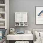 TaoHFE Bathroom Wall Cabinet with 2 Door Adjustable Shelves,Over The Toilet Storage White Wall Mounted Medicine Cabinets for Bathroom Laundry Room Kitchen - Grand Goldman