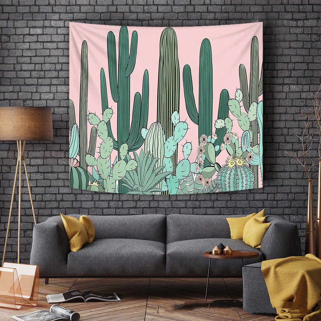 Tapestry Flower Cactus Wall Cloth INS Nordic Tapestry - Grand Goldman