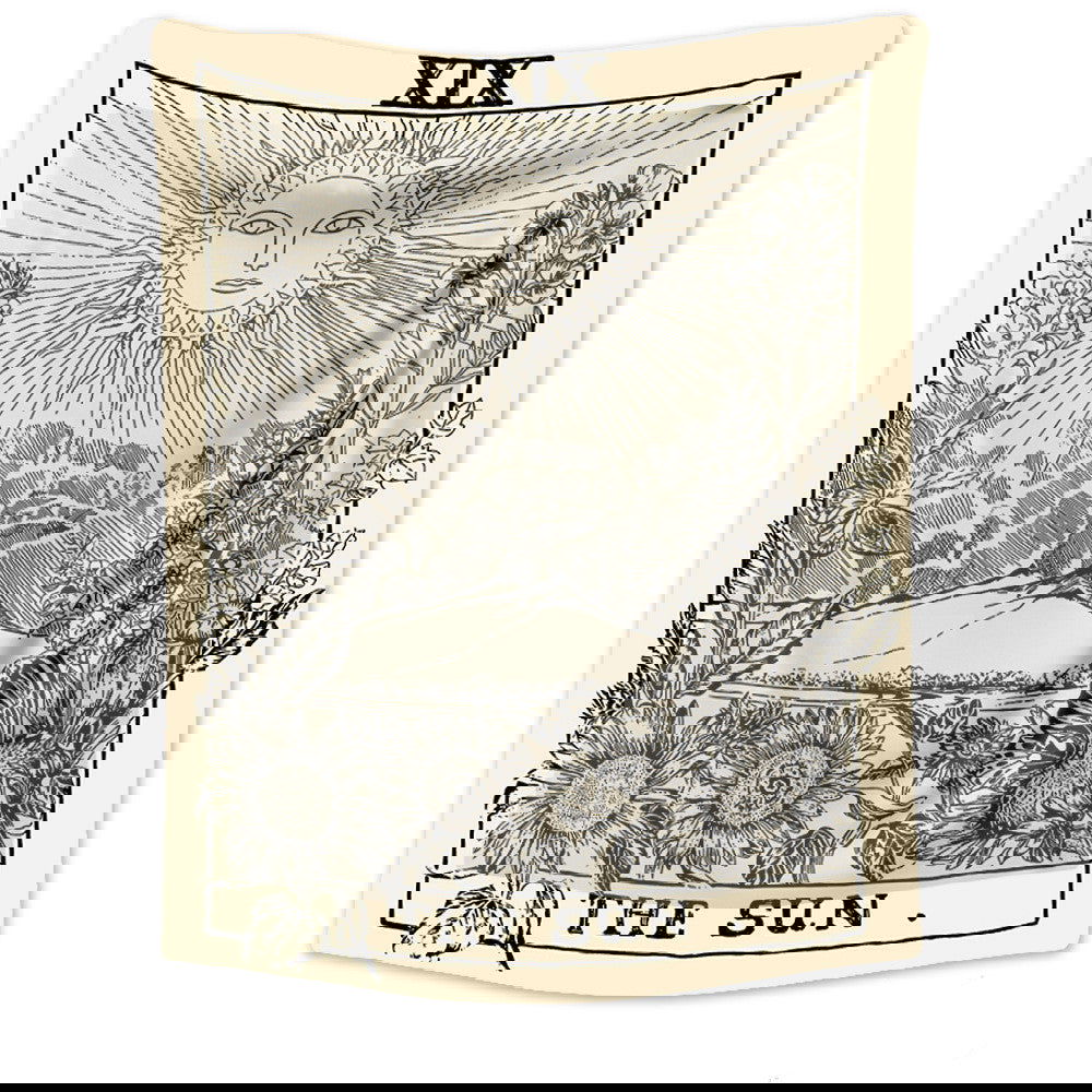 Tarot Card Destiny Astrology Divination Retro Tapestry Wall Tapestry - Grand Goldman