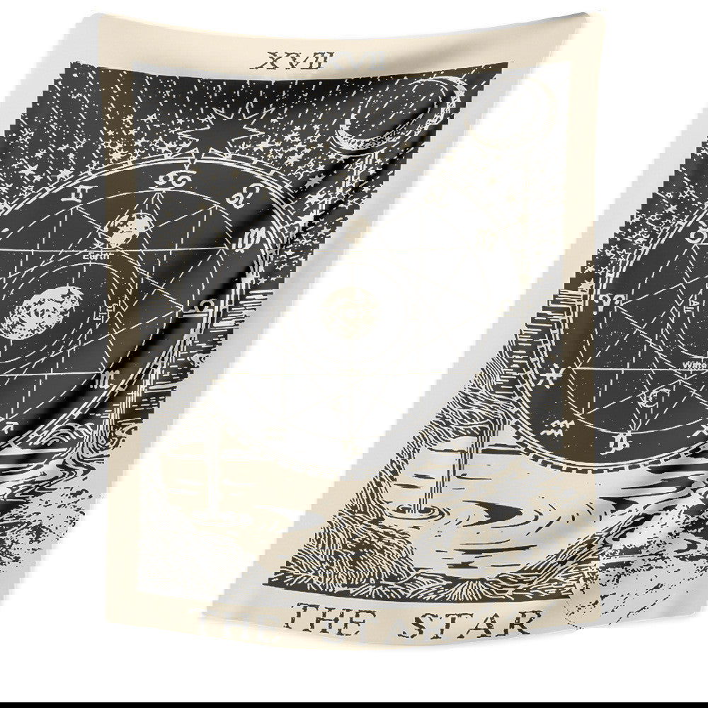 Tarot Card Destiny Astrology Divination Retro Tapestry Wall Tapestry - Grand Goldman