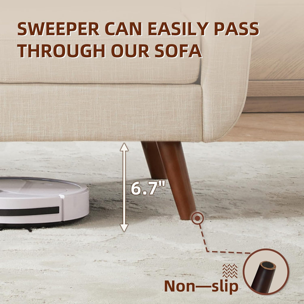 Tbfit 65" W Loveseat Sofa, Mid Century Modern Decor Love Seat Couches for Living Room, Button Tufted Upholstered Small Couch for Bedroom, Solid and Easy to Install Love Seats Furniture, Beige - Grand Goldman