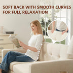 Tbfit 65" W Loveseat Sofa, Mid Century Modern Decor Love Seat Couches for Living Room, Button Tufted Upholstered Small Couch for Bedroom, Solid and Easy to Install Love Seats Furniture, Beige - Grand Goldman