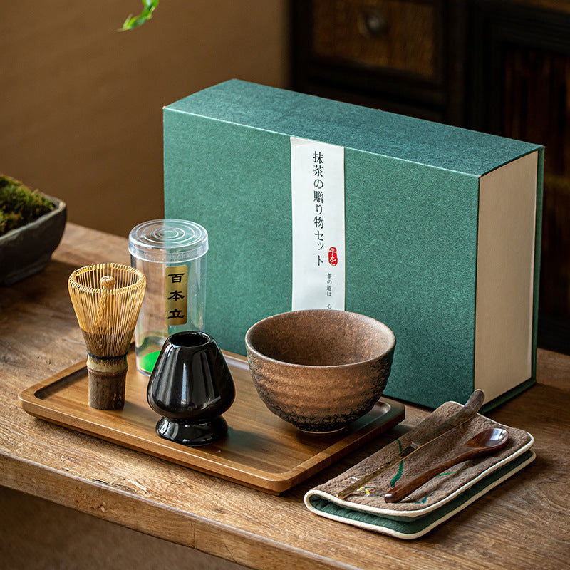 Tea Bowl Matcha Brushing Tea Tool Set Japanese Gift Box - Grand Goldman