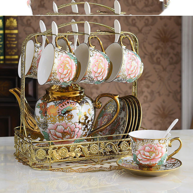 Tea Set Afternoon Tea Coffee Dessert Tableware 15 Pieces - Grand Goldman
