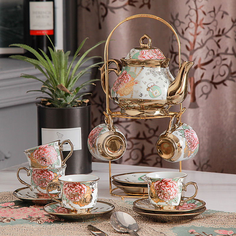 Tea Set Afternoon Tea Coffee Dessert Tableware 15 Pieces - Grand Goldman