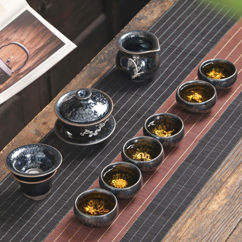 Tea Set Jianzhan Tea Cup Gift Ceramic Kung - Grand Goldman