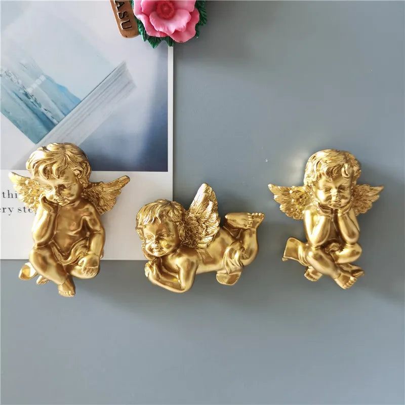 Thailand Golden Buddha Fridge Magnets 3d Cartoon Lovely Golden Angel Refrigerator Magnetic stickers Home Decoration Gift - Grand Goldman