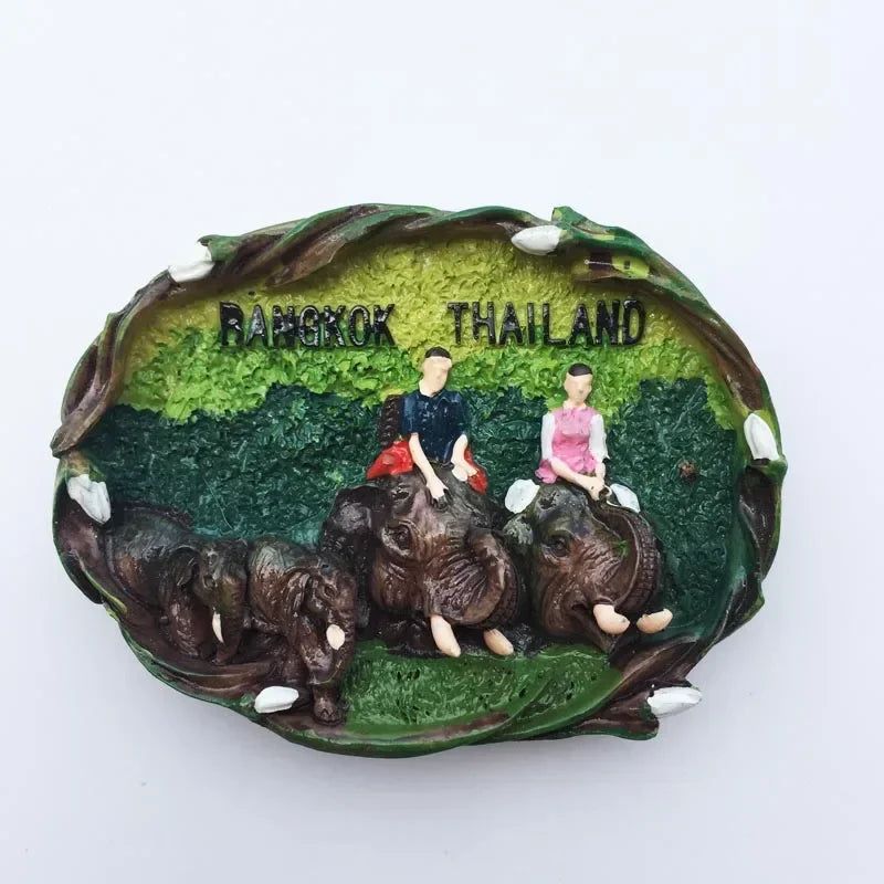 Thailand bangkok fridge magnets Tourism souvenir travel gifts Floating market chiangmai Phuket Magnetic Refrigerator Stickers - Grand Goldman