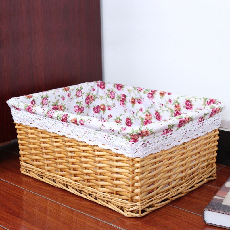 The storage basket willow rattan storage basket kitchen finishing Home Furnishing supplies storage basket wholesale sundry snacks desktop - Grand Goldman