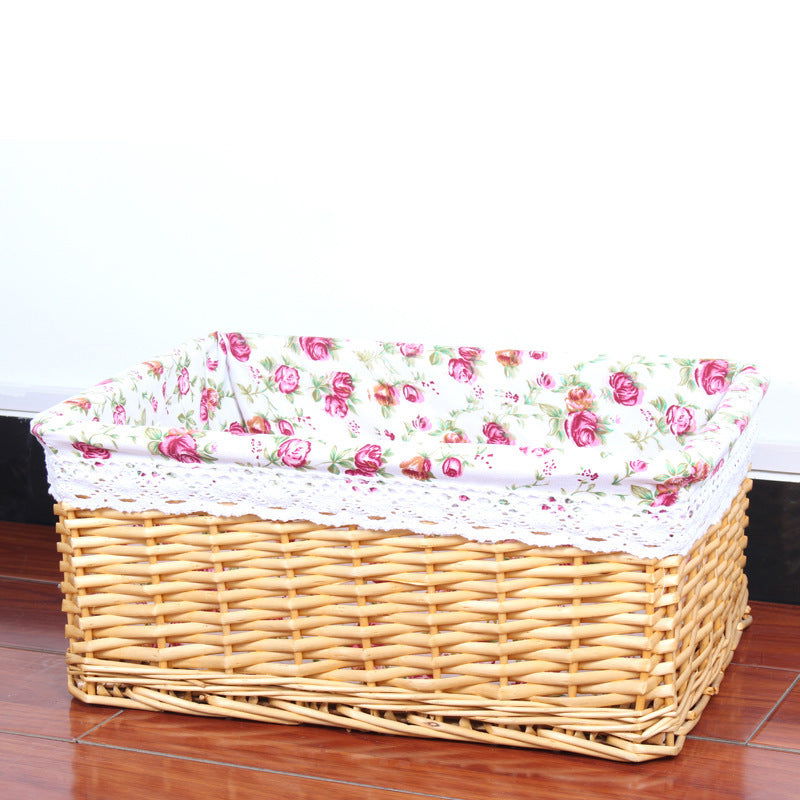 The storage basket willow rattan storage basket kitchen finishing Home Furnishing supplies storage basket wholesale sundry snacks desktop - Grand Goldman