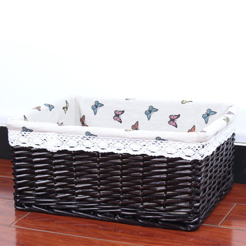The storage basket willow rattan storage basket kitchen finishing Home Furnishing supplies storage basket wholesale sundry snacks desktop - Grand Goldman
