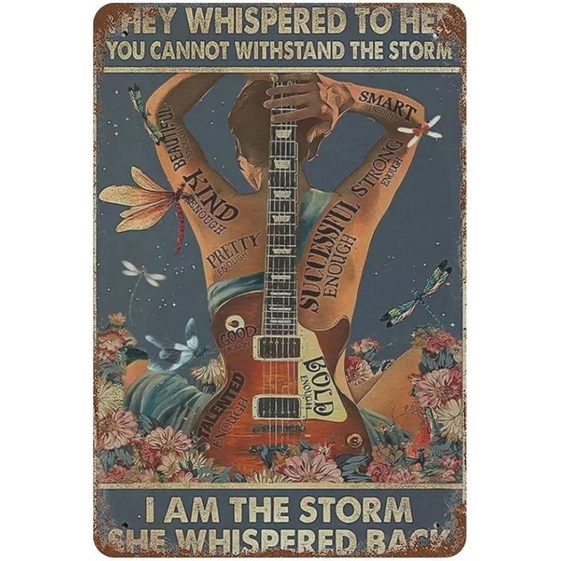They whispered to her You Can Not Withstand The Storm Metal Tin Signs Posters Plate Wall Decor for Bars Cafe Clubs Retro Posters - Grand Goldman