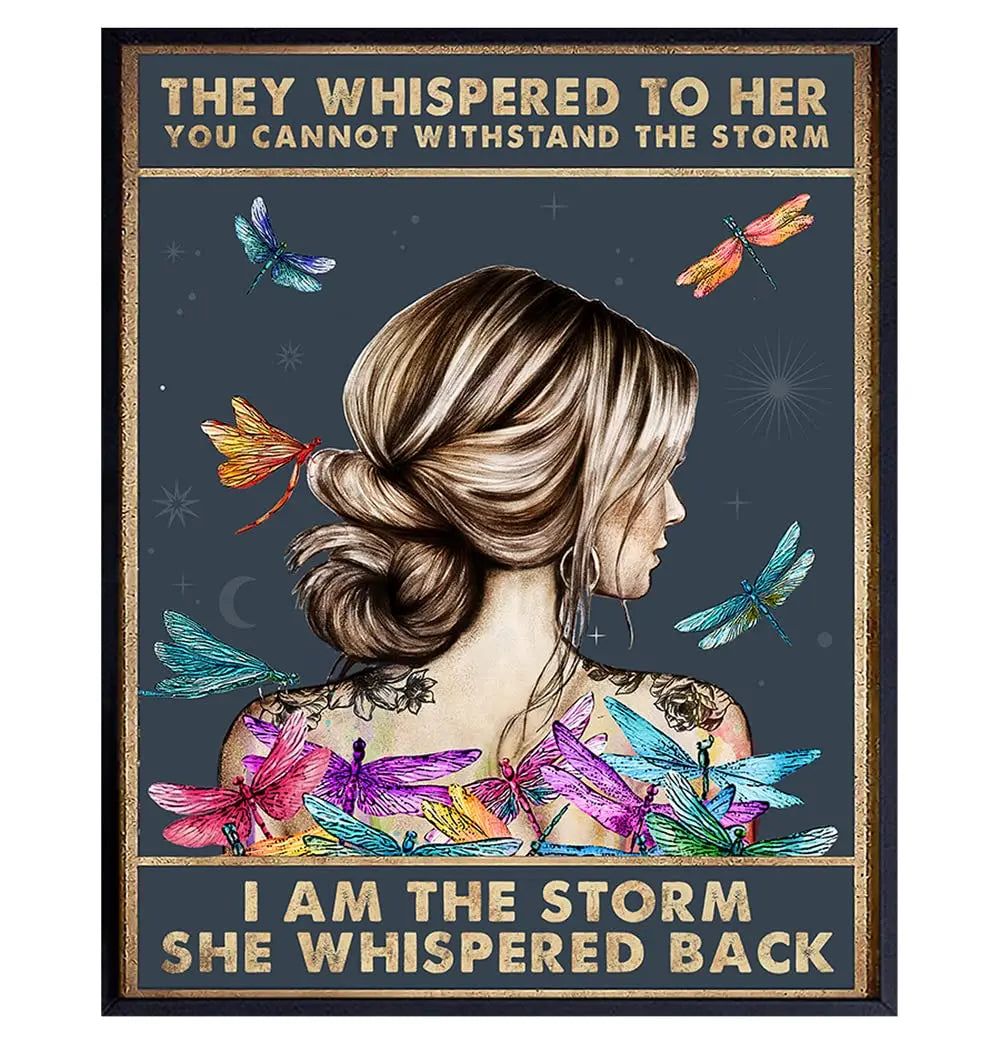 They whispered to her You Can Not Withstand The Storm Metal Tin Signs Posters Plate Wall Decor for Bars Cafe Clubs Retro Posters - Grand Goldman