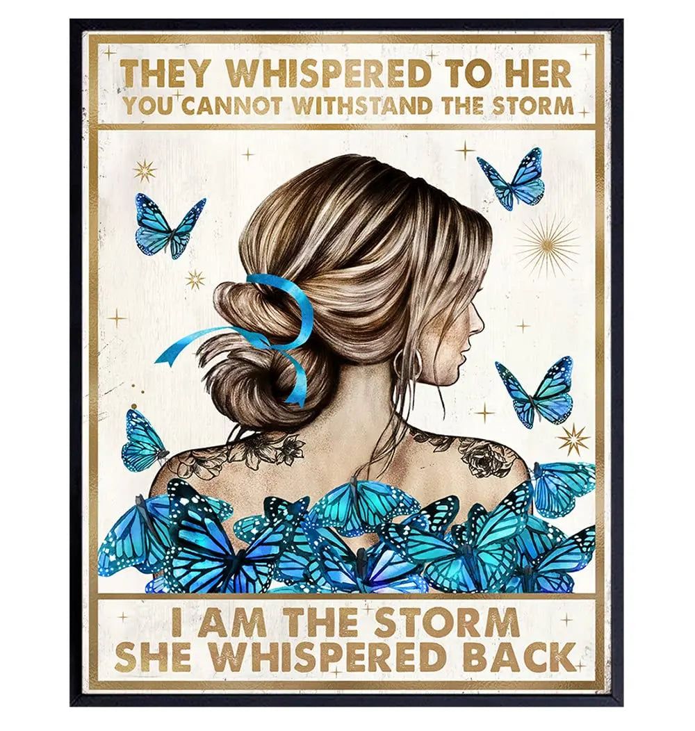 They whispered to her You Can Not Withstand The Storm Metal Tin Signs Posters Plate Wall Decor for Bars Cafe Clubs Retro Posters - Grand Goldman