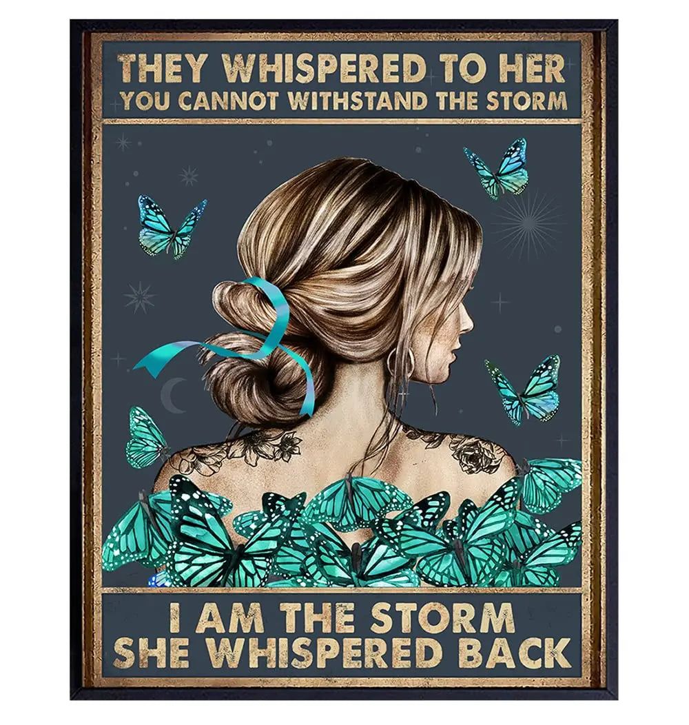 They whispered to her You Can Not Withstand The Storm Metal Tin Signs Posters Plate Wall Decor for Bars Cafe Clubs Retro Posters - Grand Goldman