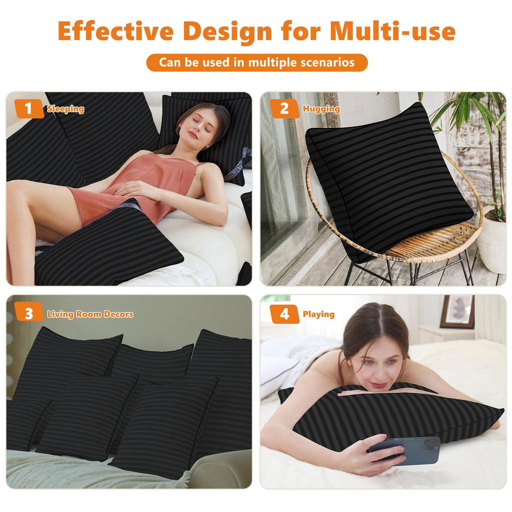 Throw Pillows Insert, 18'' x 18'' Set of 2, Decorative for Couch, Sofa or Bed with Premium Down Alternative Filled, White - Grand Goldman