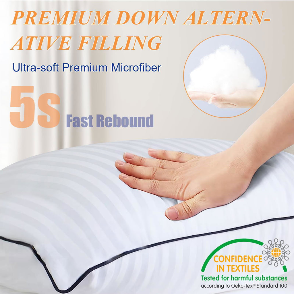 Throw Pillows Insert, 18'' x 18'' Set of 2, Decorative for Couch, Sofa or Bed with Premium Down Alternative Filled, White - Grand Goldman