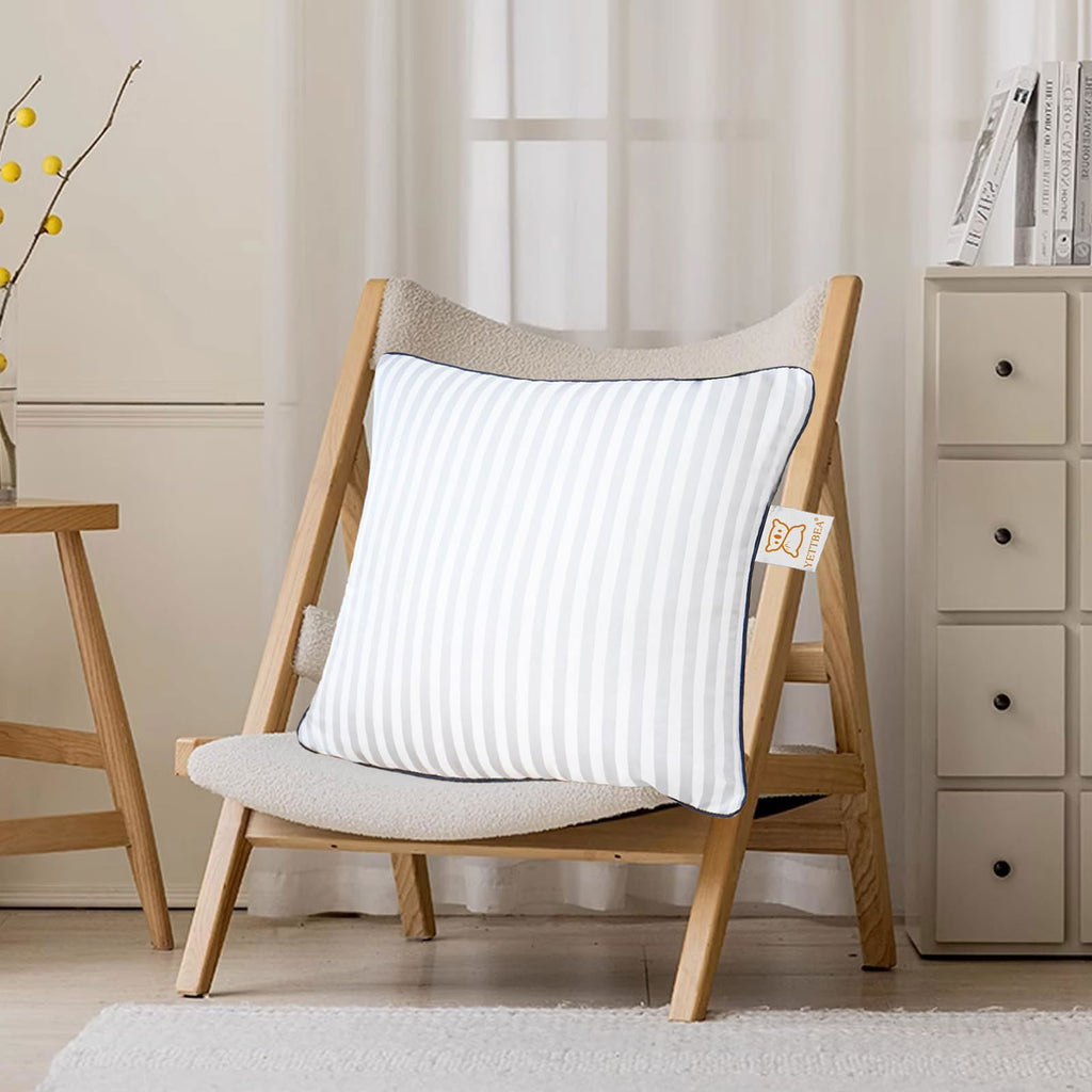 Throw Pillows Insert, 18'' x 18'' Set of 2, Decorative for Couch, Sofa or Bed with Premium Down Alternative Filled, White - Grand Goldman