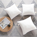 Throw Pillows Insert, 18'' x 18'' Set of 2, Decorative for Couch, Sofa or Bed with Premium Down Alternative Filled, White - Grand Goldman