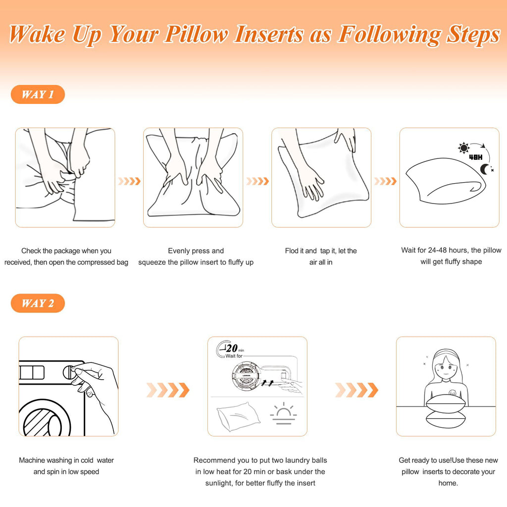 Throw Pillows Insert, 18'' x 18'' Set of 2, Decorative for Couch, Sofa or Bed with Premium Down Alternative Filled, White - Grand Goldman