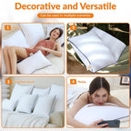 Throw Pillows Insert, 18'' x 18'' Set of 2, Decorative for Couch, Sofa or Bed with Premium Down Alternative Filled, White - Grand Goldman