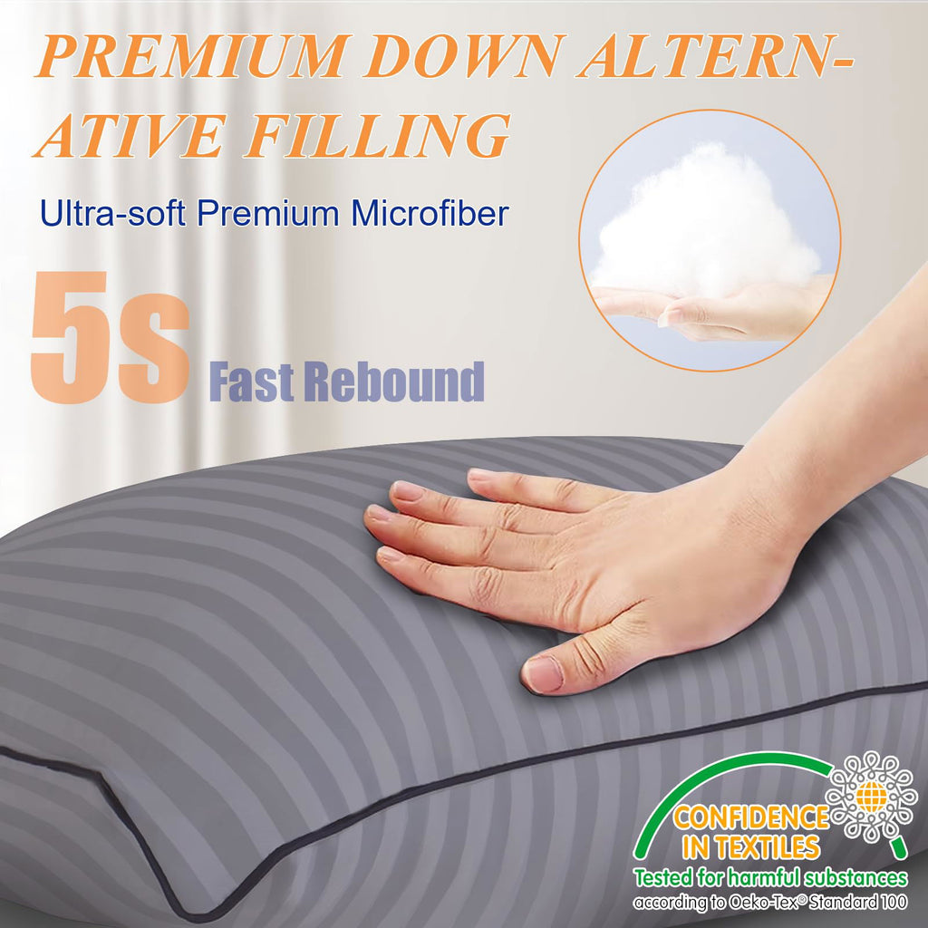 Throw Pillows Insert, 18'' x 18'' Set of 2, Decorative for Couch, Sofa or Bed with Premium Down Alternative Filled, White - Grand Goldman