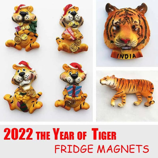 Tiger Symbol Cute Cartoon Lucky Tiger Magnetic Refrigerator Magnet Home Decoration The Year of The Tiger Gift for Kids - Grand Goldman
