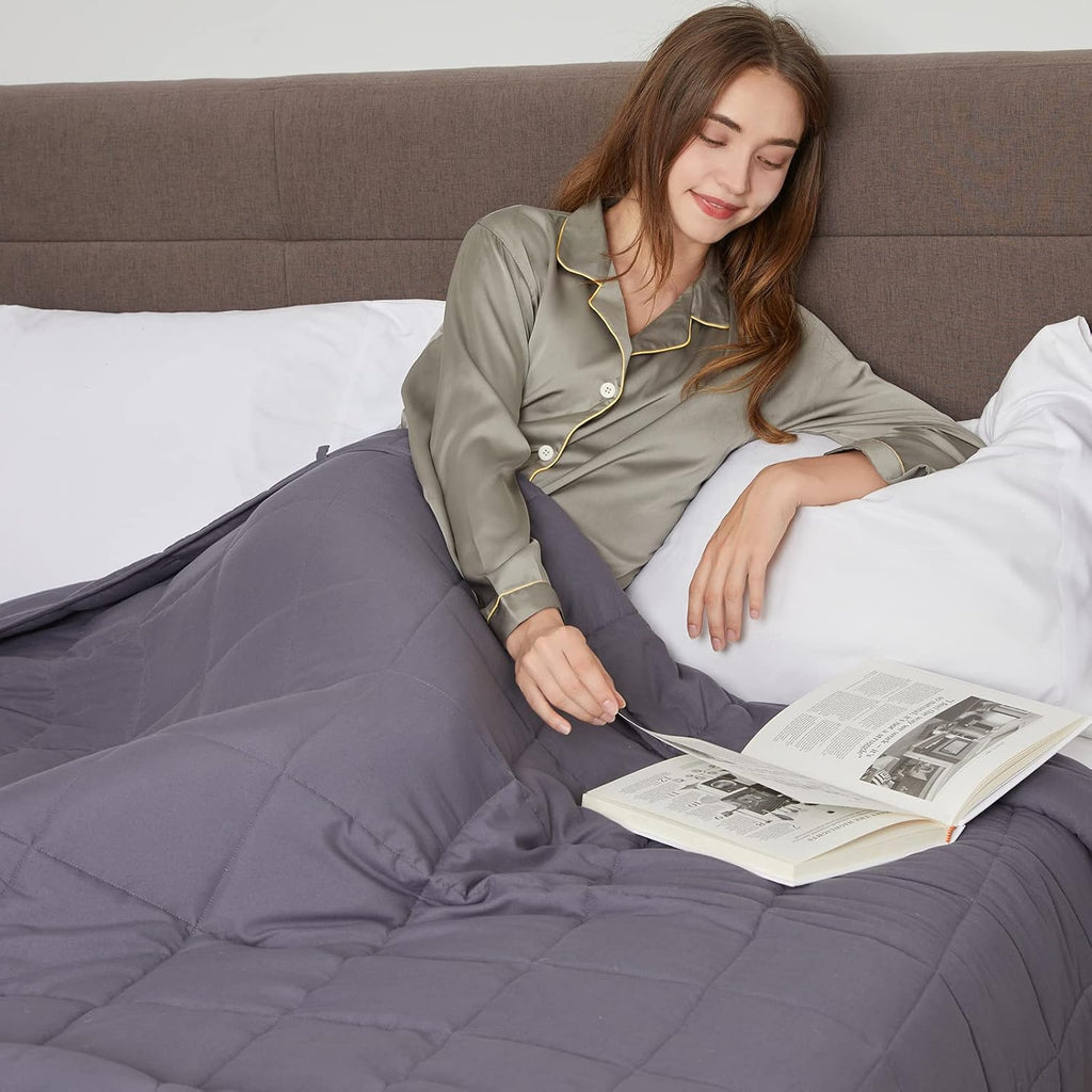 Topcee Weighted Blanket (20lbs 60"x80" Queen Size) for Adult All-Season Summer Fall Winter Cooling Breathable Heavy Microfiber Material with Glass Beads Big Blanket Soft Thick Comfort - Grand Goldman