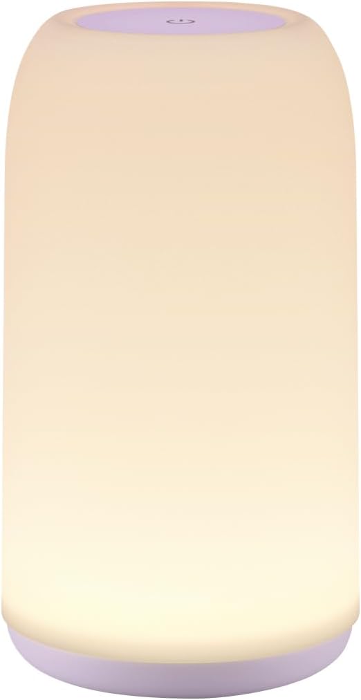 Touch Bedside Table Lamp, [Sleek Design & RGB Mode] 3 Way Dimmable Small Lamp for Bedroom, LED Lamp with Warm White Lights, Multi-Color Smart Nightstand Lamp for for Living Room Home Gifts - Grand Goldman