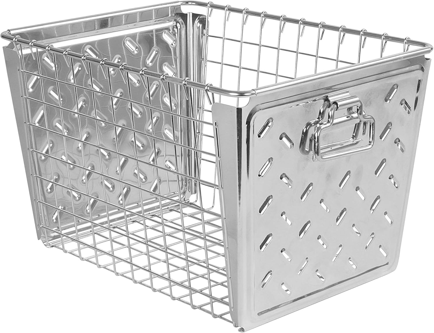 Tovolo Paws Macklin Basket Steel Bin with Cute Pawprint Design, Pet Accessory Rust-Resistant Finish, Cat & Dog Toy Organization & Storage, Medium, Industrial Gray - Grand Goldman