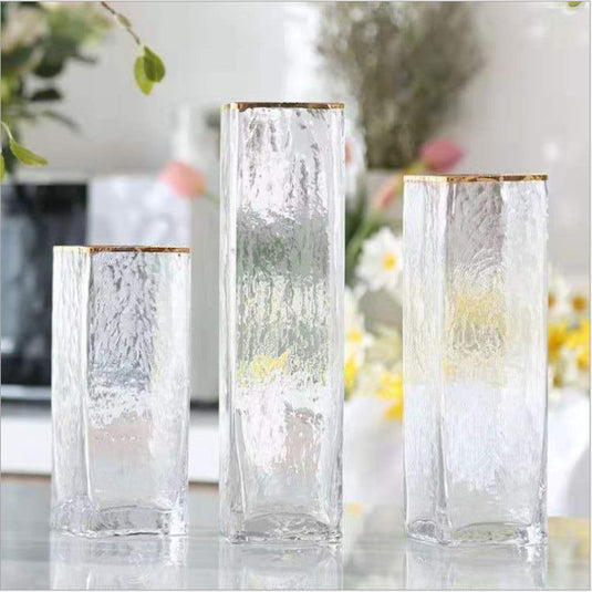 Transparent Gold-painted Glass Vases Flower Home Decor Wedding Decoration - Grand Goldman