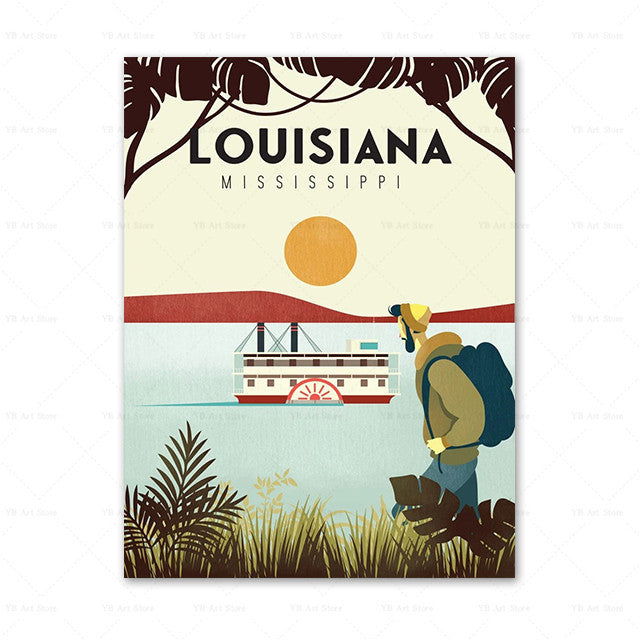 Travel City Poster Canvas Painting Art Home Decor - Grand Goldman