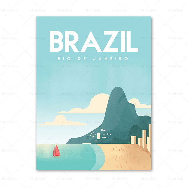 Travel City Poster Canvas Painting Art Home Decor - Grand Goldman