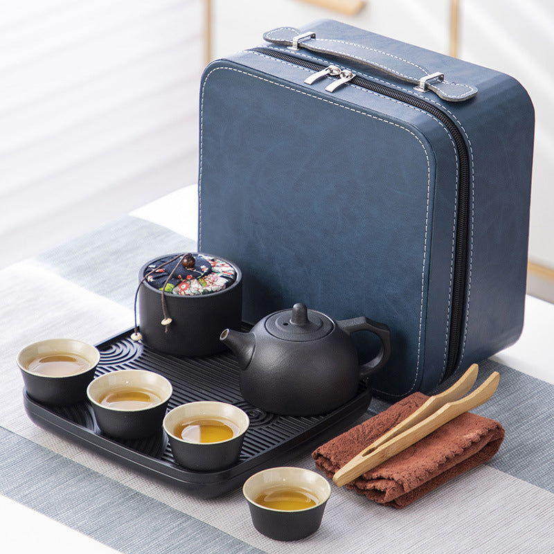Travel Kung Fu Tea Set Portable Suit Ceramic - Grand Goldman