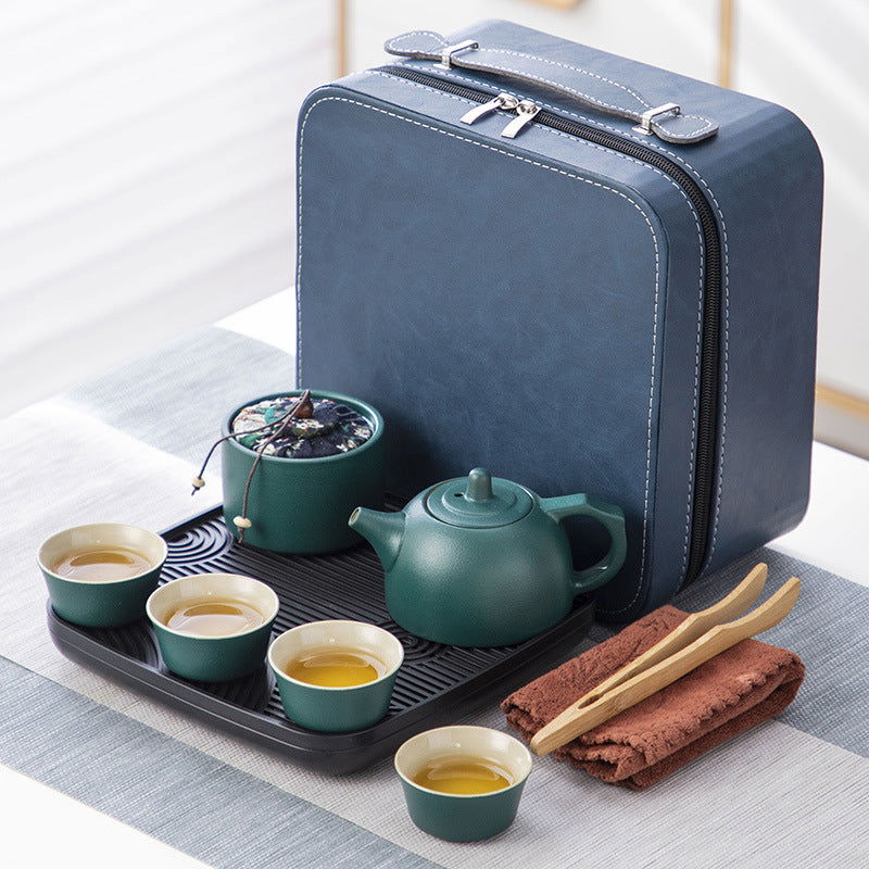 Travel Kung Fu Tea Set Portable Suit Ceramic - Grand Goldman