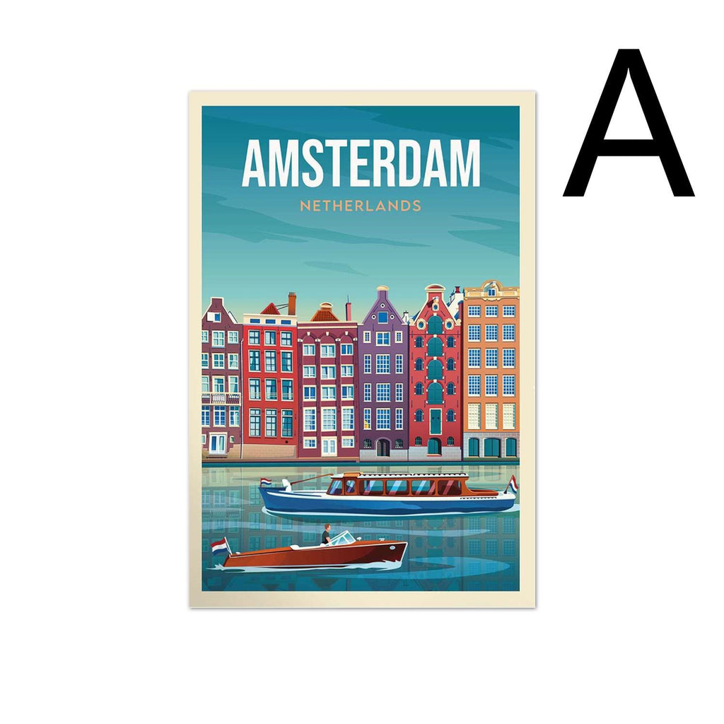 Travel Poster City Netherlands High Quality Bedroom - Grand Goldman