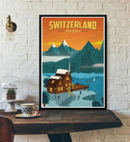 Travel Poster World Travel City Canvas Painting - Grand Goldman