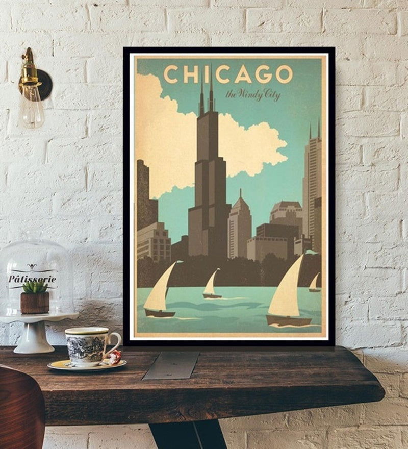 Travel Poster World Travel City Canvas Painting - Grand Goldman